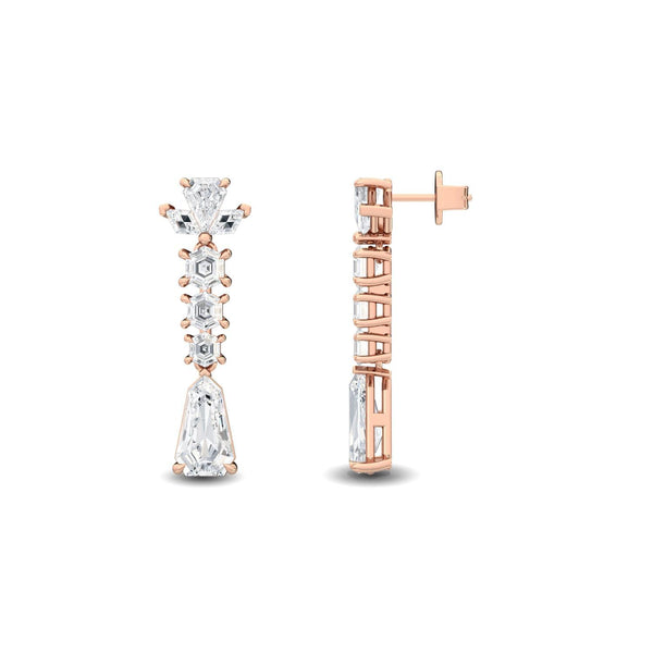 Anya Pearl - Drop Lab Grown Diamond Earrings