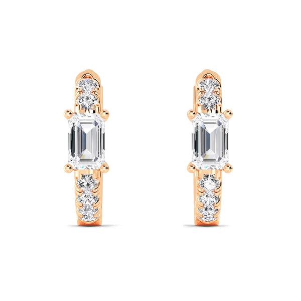 Elise Pearl - Hoop Lab Grown Diamond Earrings
