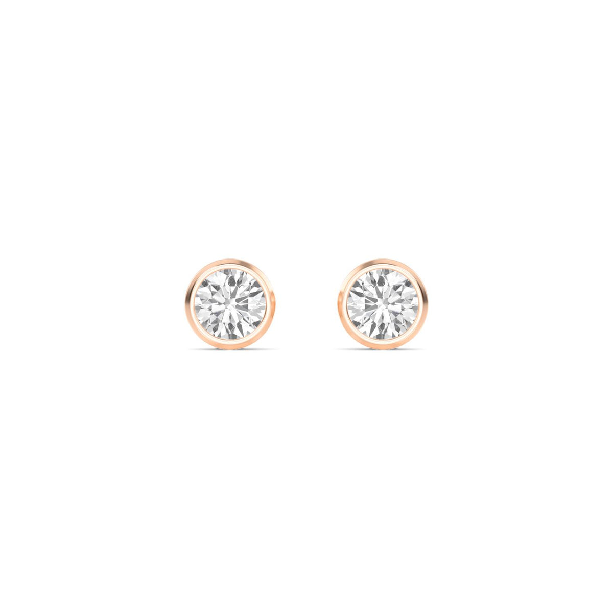 Adelia lab grown diamond solitaire earrings in rose gold