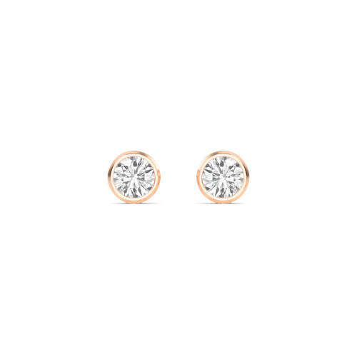 Adelia lab grown diamond solitaire earrings in rose gold