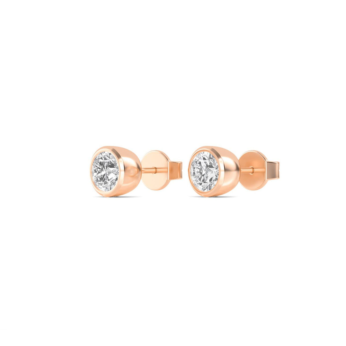Adelia lab grown diamond solitaire earrings in rose gold