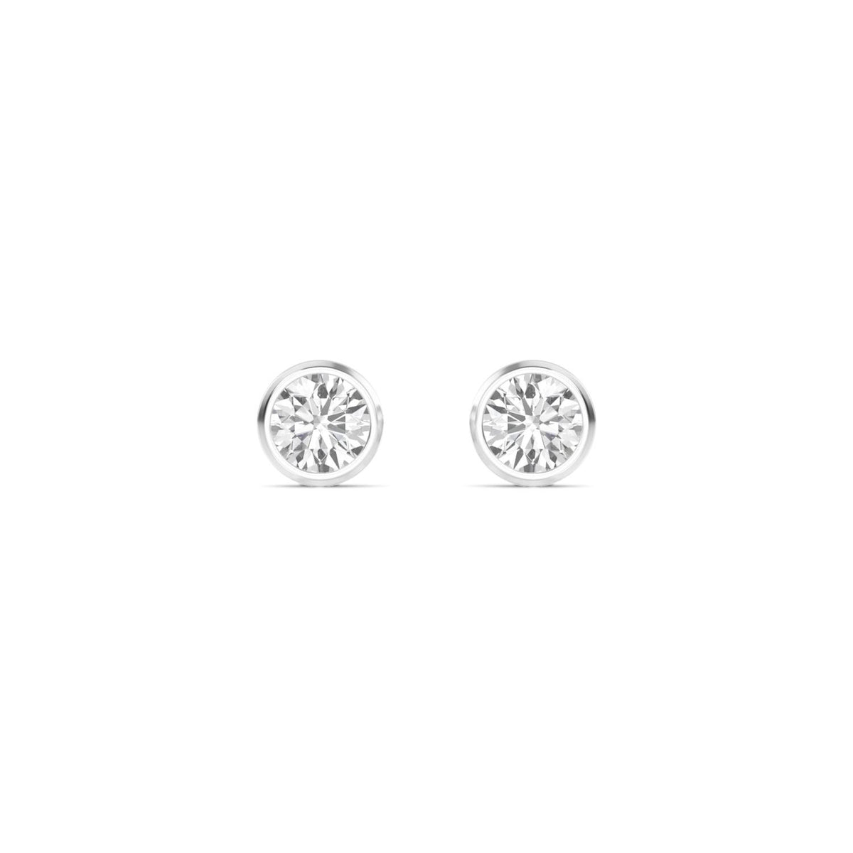 Adelia lab grown diamond solitaire earrings in white gold
