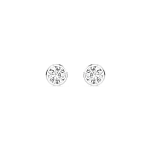 Adelia lab grown diamond solitaire earrings in white gold