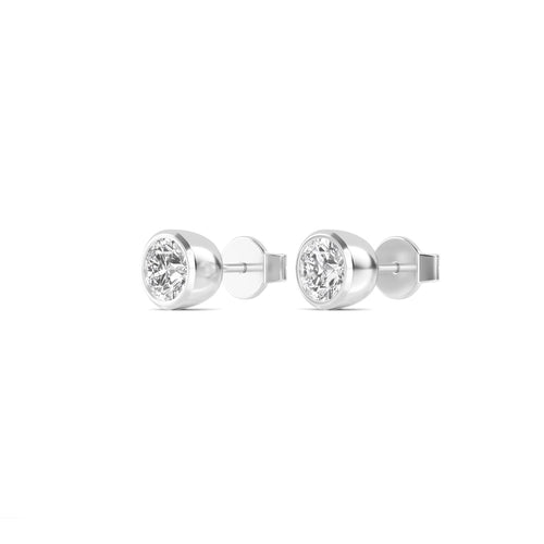 Adelia lab grown diamond solitaire earrings in white gold