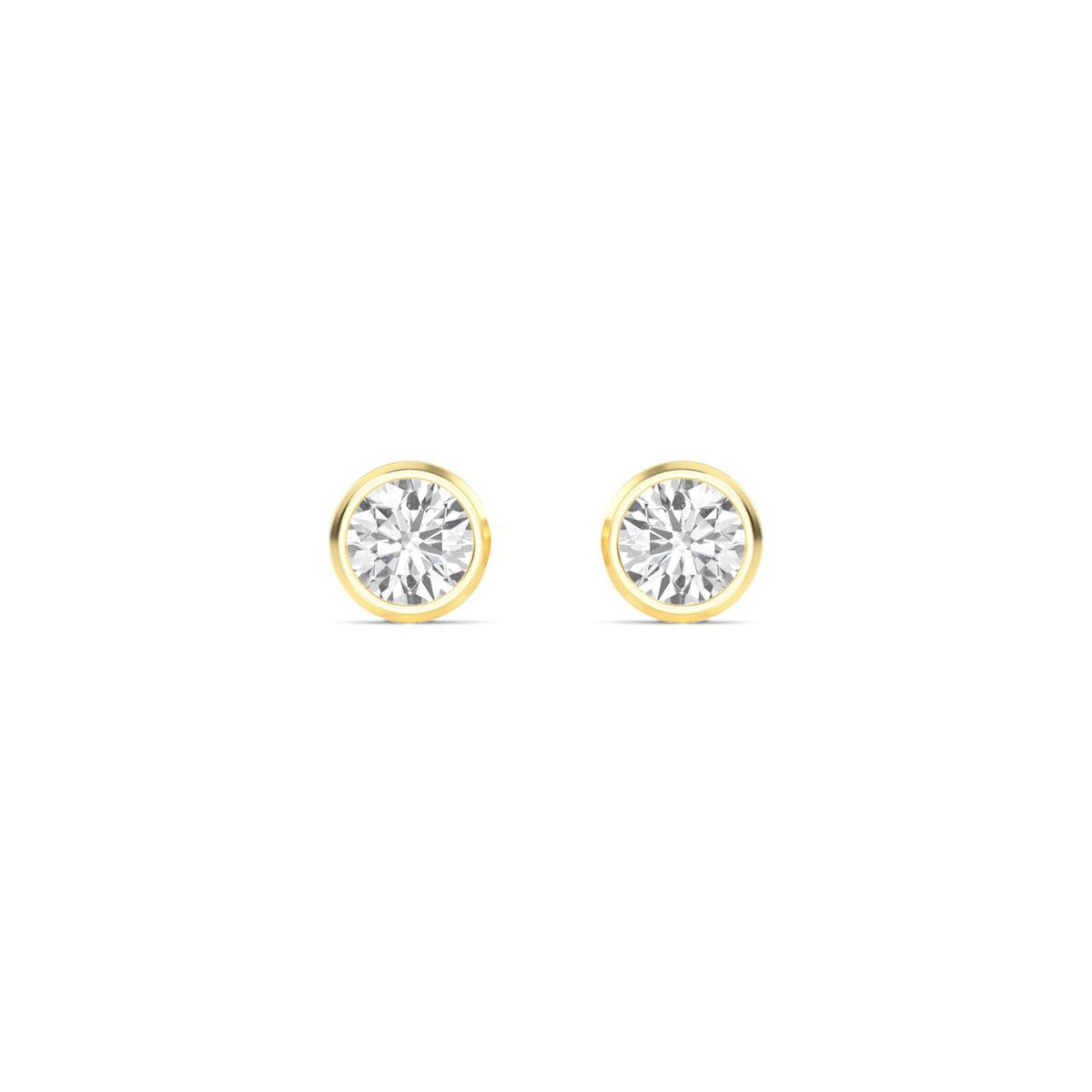 Adelia lab grown diamond solitaire earrings in yellow gold