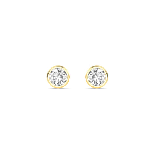 Adelia lab grown diamond solitaire earrings in yellow gold