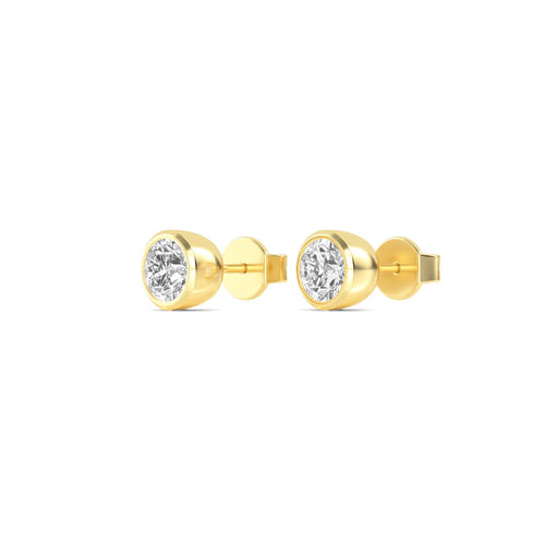 Adelia lab grown diamond solitaire earrings in yellow gold
