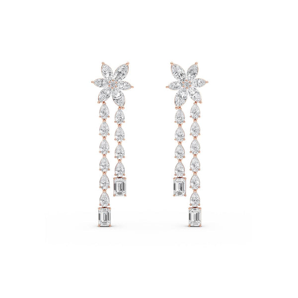 Alba Dove - Long Lab Grown Diamond Earrings