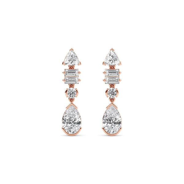 Alba Pearl - Long Lab Grown Diamond Earrings