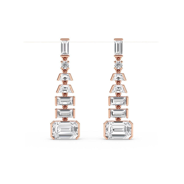 Alba Skye - Long Lab Grown Diamond Earrings