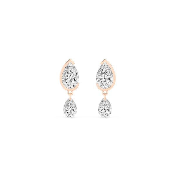 Eva Grace - Half Bezel Lab Grown Diamond Earrings