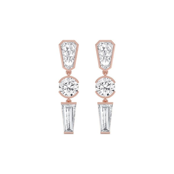 Flora Belle - Half Bezel Lab Grown Diamond Earrings