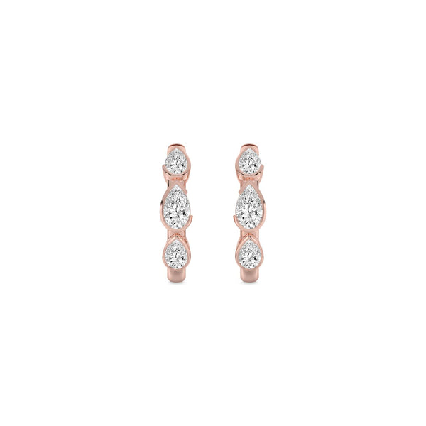 Eva Skye - Half Bezel Lab Grown Diamond Earrings