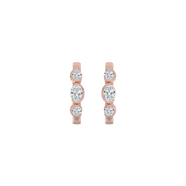 Eva Rose - Half Bezel Lab Grown Diamond Earrings
