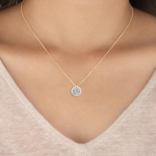 Celestine Lune lab grown diamond pendant