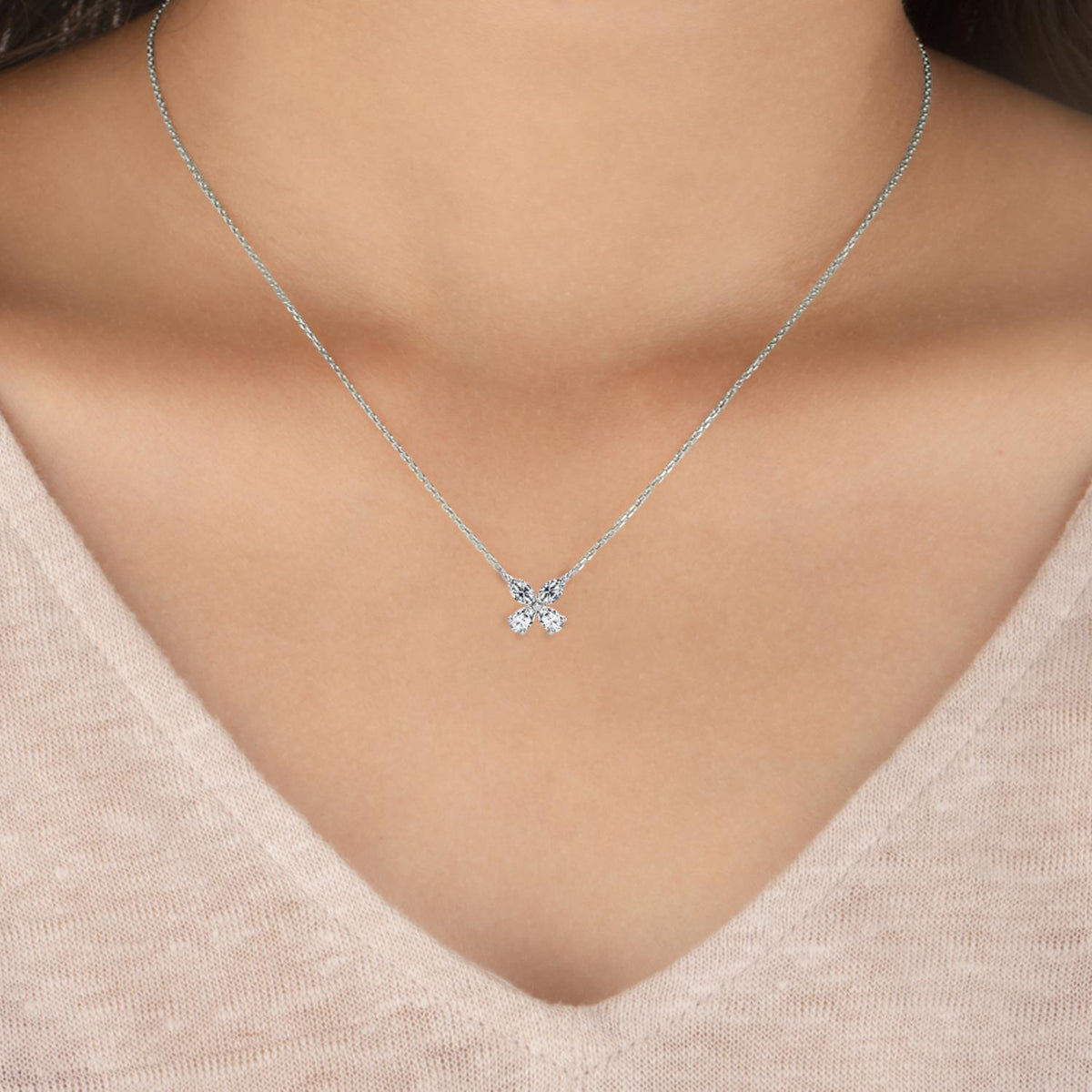 Dahlia Rose lab grown diamond pendant