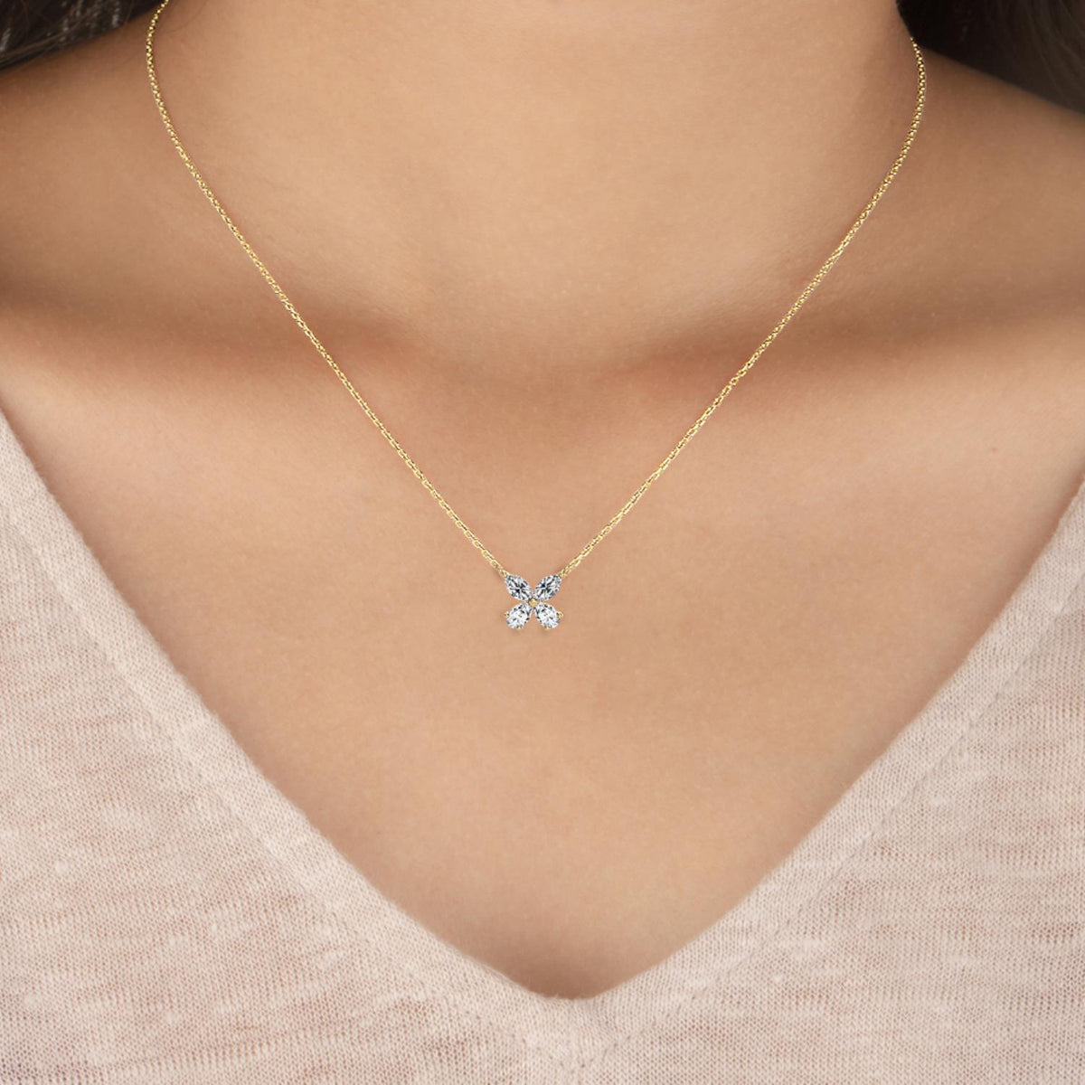 Dahlia Rose lab grown diamond pendant