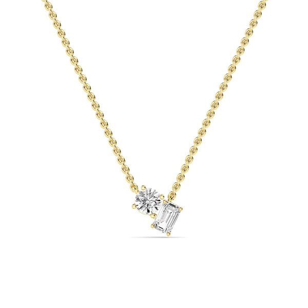 Leonora Pearl - Toi et Moi Lab Grown Diamond Pendant