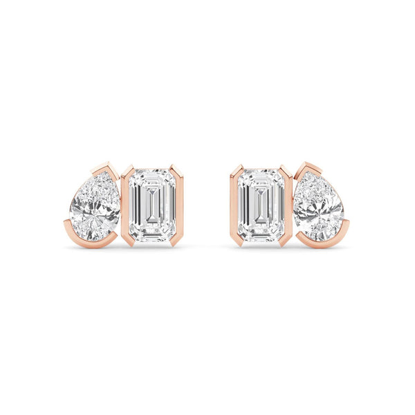 Ivy Pearl - Toi et Moi Lab Grown Diamond Earrings