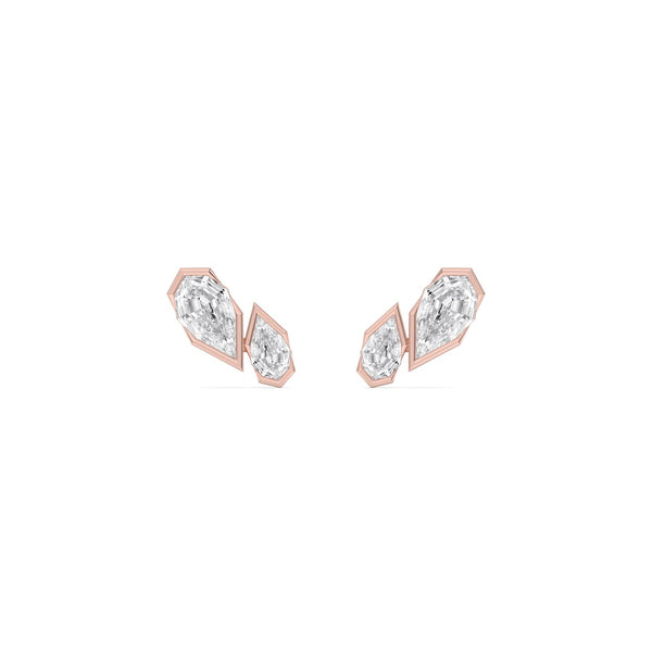 Eva Mae - Half Bezel Lab Grown Diamond Earrings