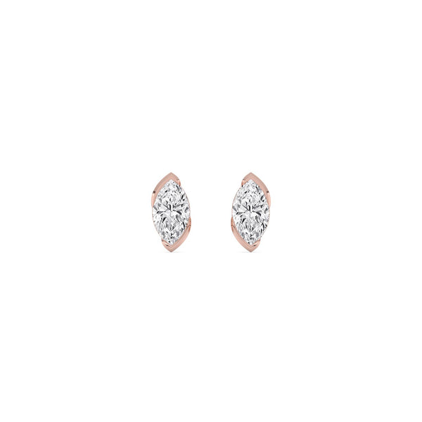 Faye Dove - Half Bezel Lab Grown Diamond Earrings