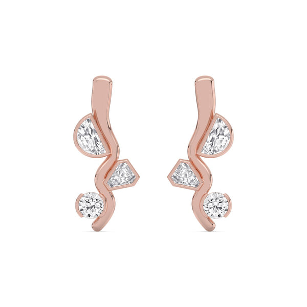 Faye Lune - Half Bezel Lab Grown Diamond Earrings