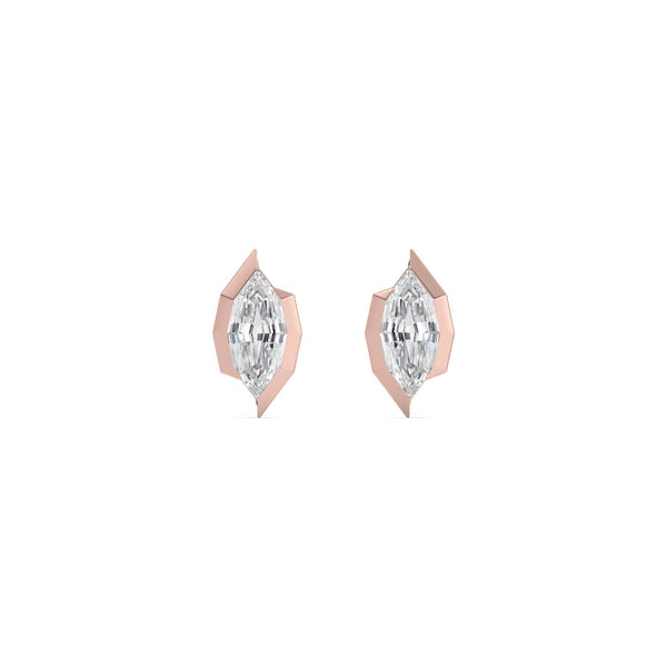 Faye Mae - Half Bezel Lab Grown Diamond Earrings