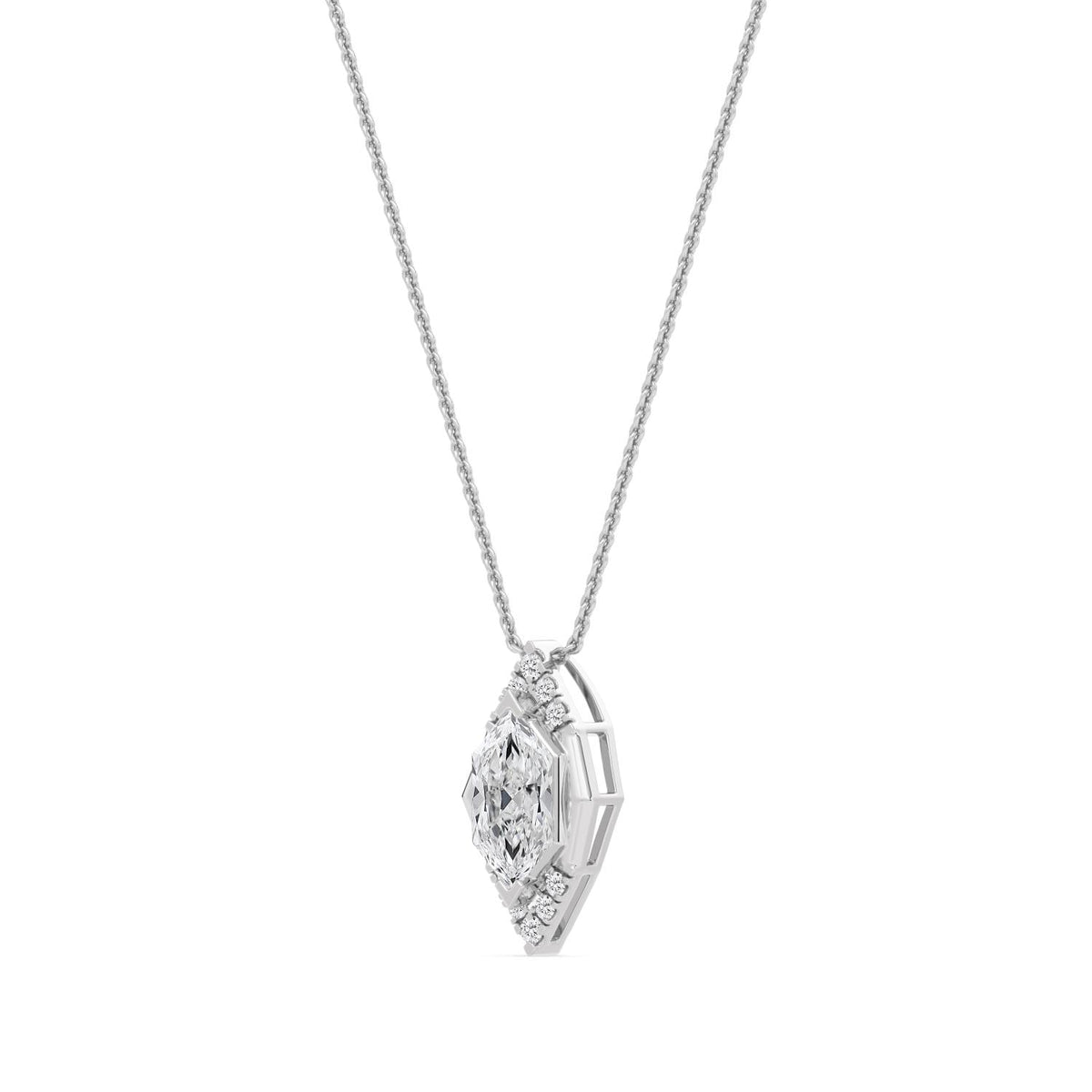 Liliana Pearl lab grown diamond pendant