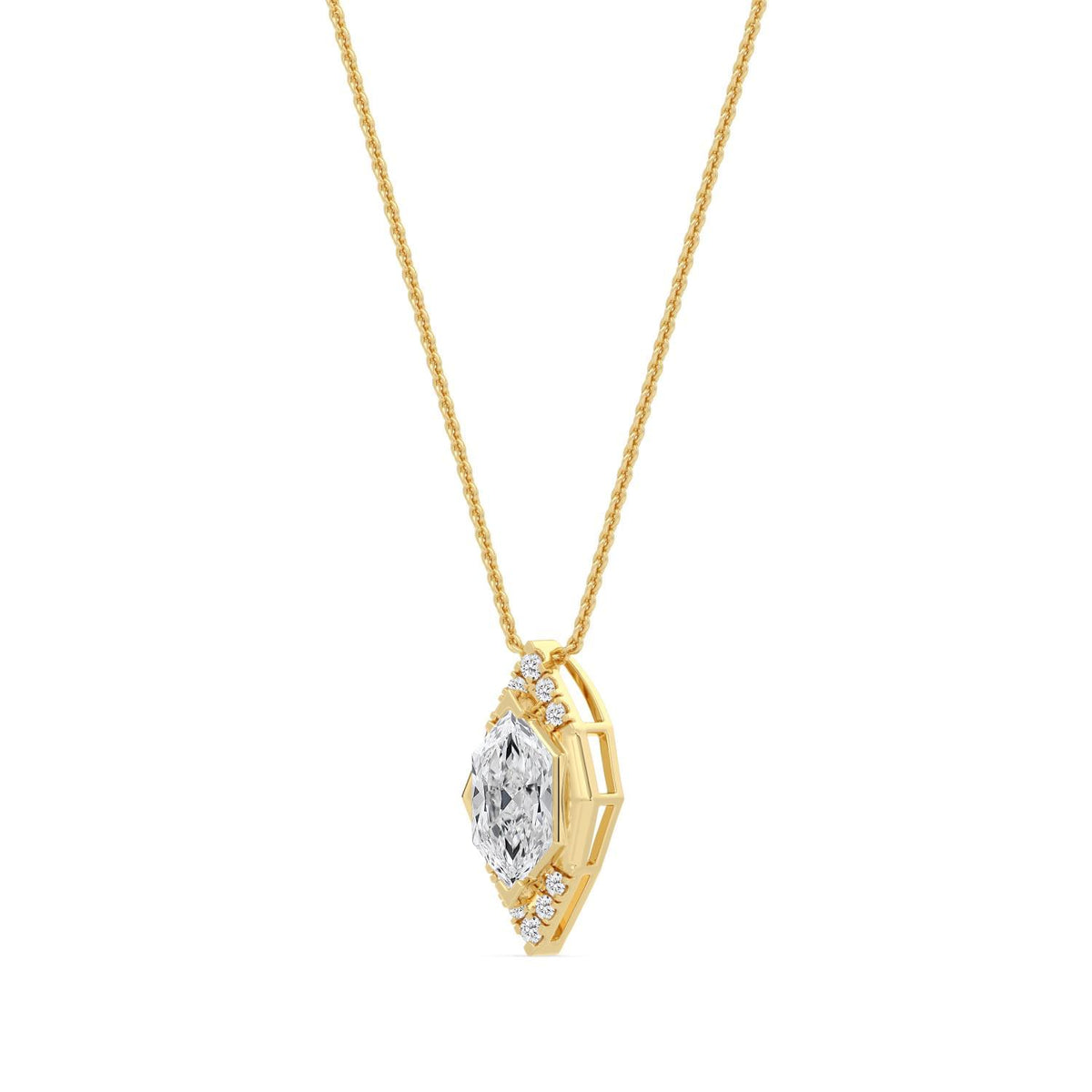 Liliana Pearl lab grown diamond pendant