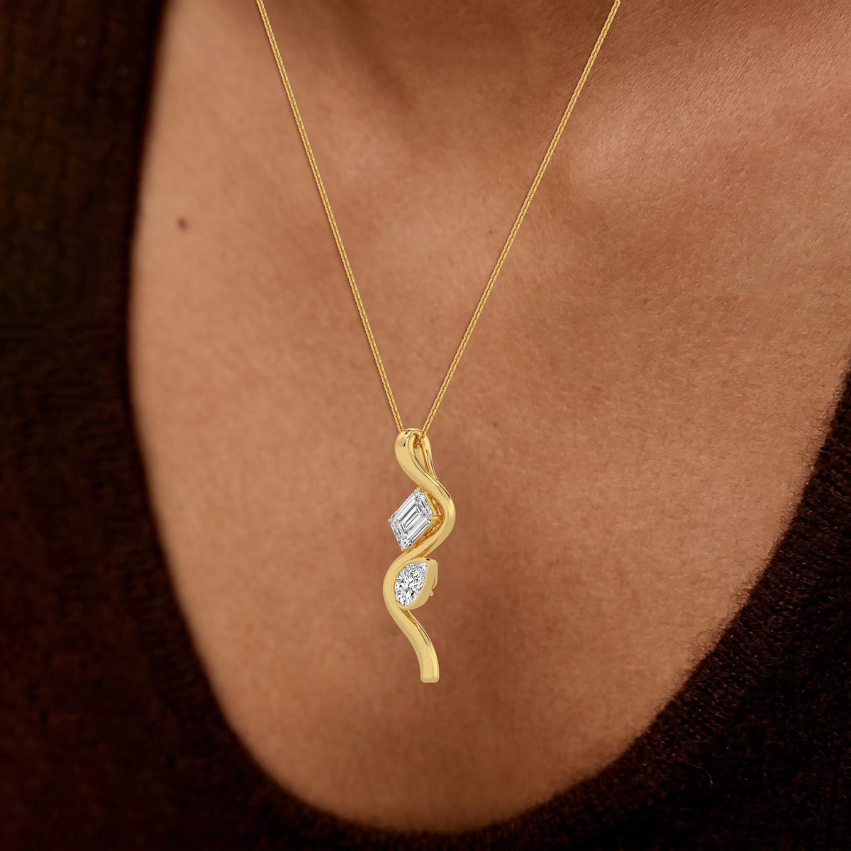 Madeleine Pearl lab grown diamond pendant