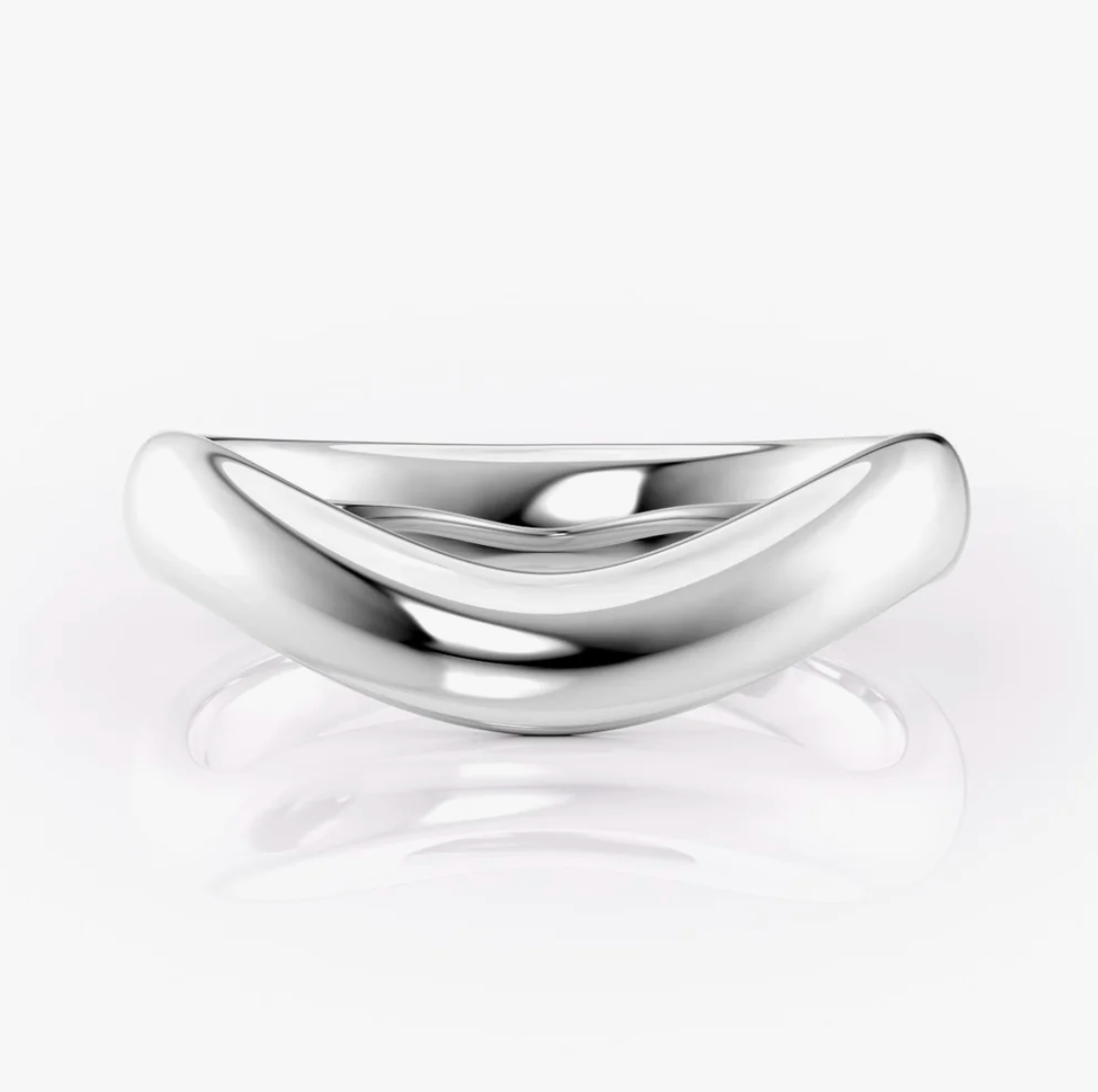 Breno - White Gold Men’s Curved Wedding Ring