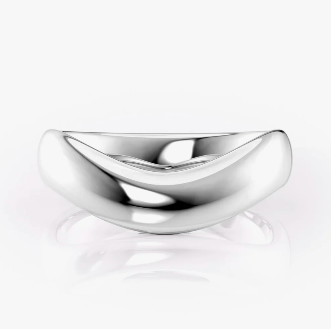 Breno - White Gold Men’s Curved Wedding Ring