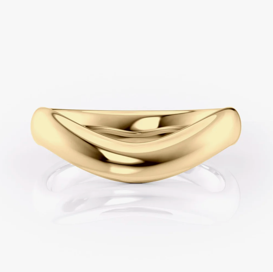 Breno - White Gold Men’s Curved Wedding Ring