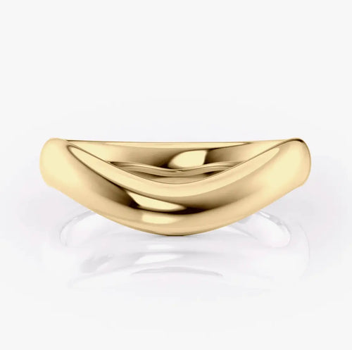 Breno - White Gold Men’s Curved Wedding Ring Raphana Jewellery