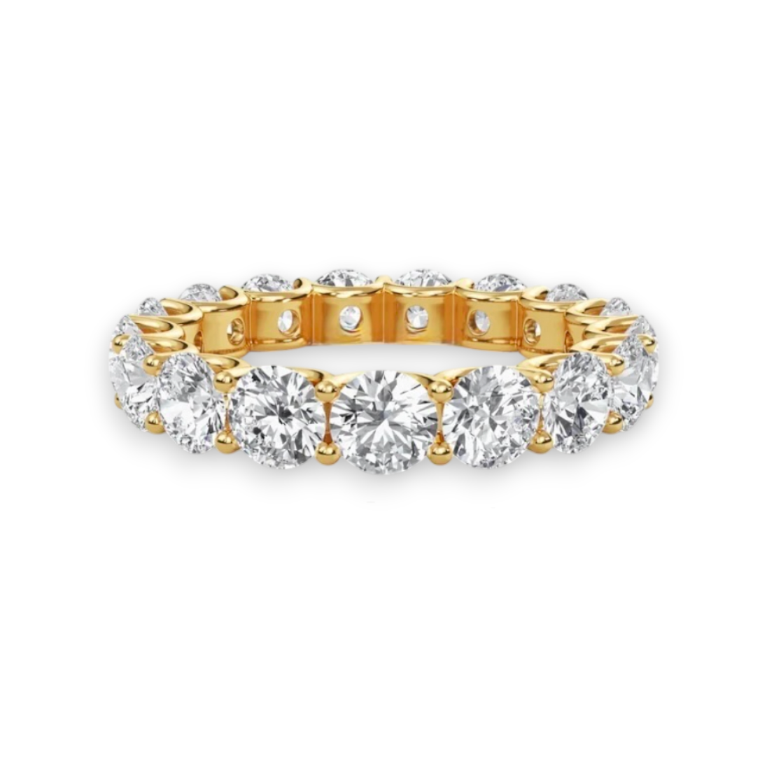 Nura Lab 3 Carat Diamond Eternity Ring in 14K Yellow Gold