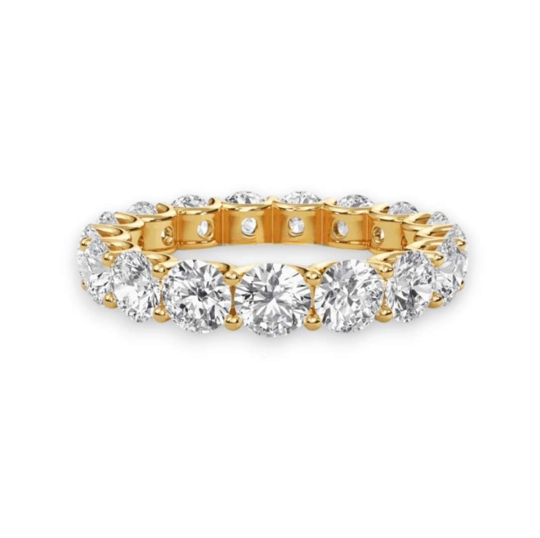 Nura Lab 3 Carat Diamond Eternity Ring in 14K Yellow Gold