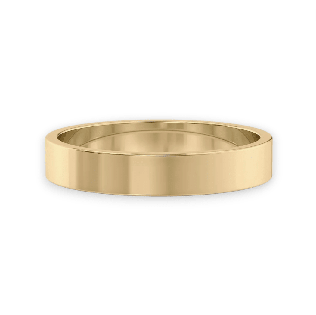 Nura Lab men’s engagement ring plain band in 9K yellow gold