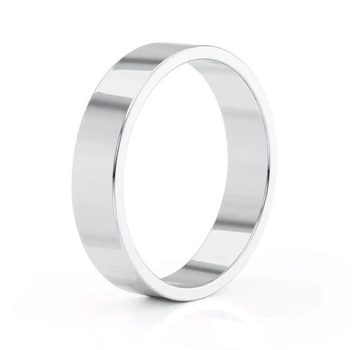 Nura Lab men’s engagement ring plain band in white gold