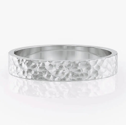 Hammered Men’s Engagement Ring | 9K & 18K Gold / Platinum Nura Lab