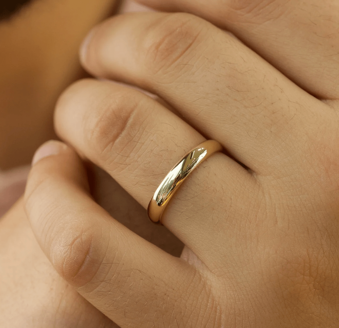 Nura Lab men’s wedding ring plain band in 9K white gold