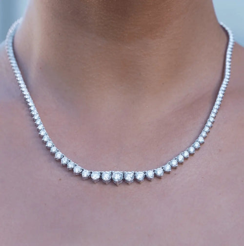 10 Carat Riviera Lab-Grown 3-Prong Diamond Necklace Nura Lab
