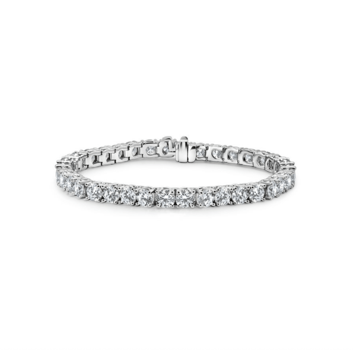 10 Carat lab-grown diamond tennis bracelet in 14K white gold, 7-inch length