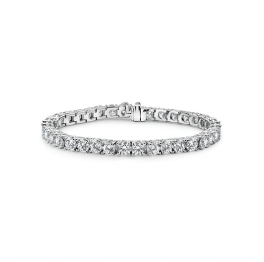 10 Carat lab-grown diamond tennis bracelet in 14K white gold, 7-inch length