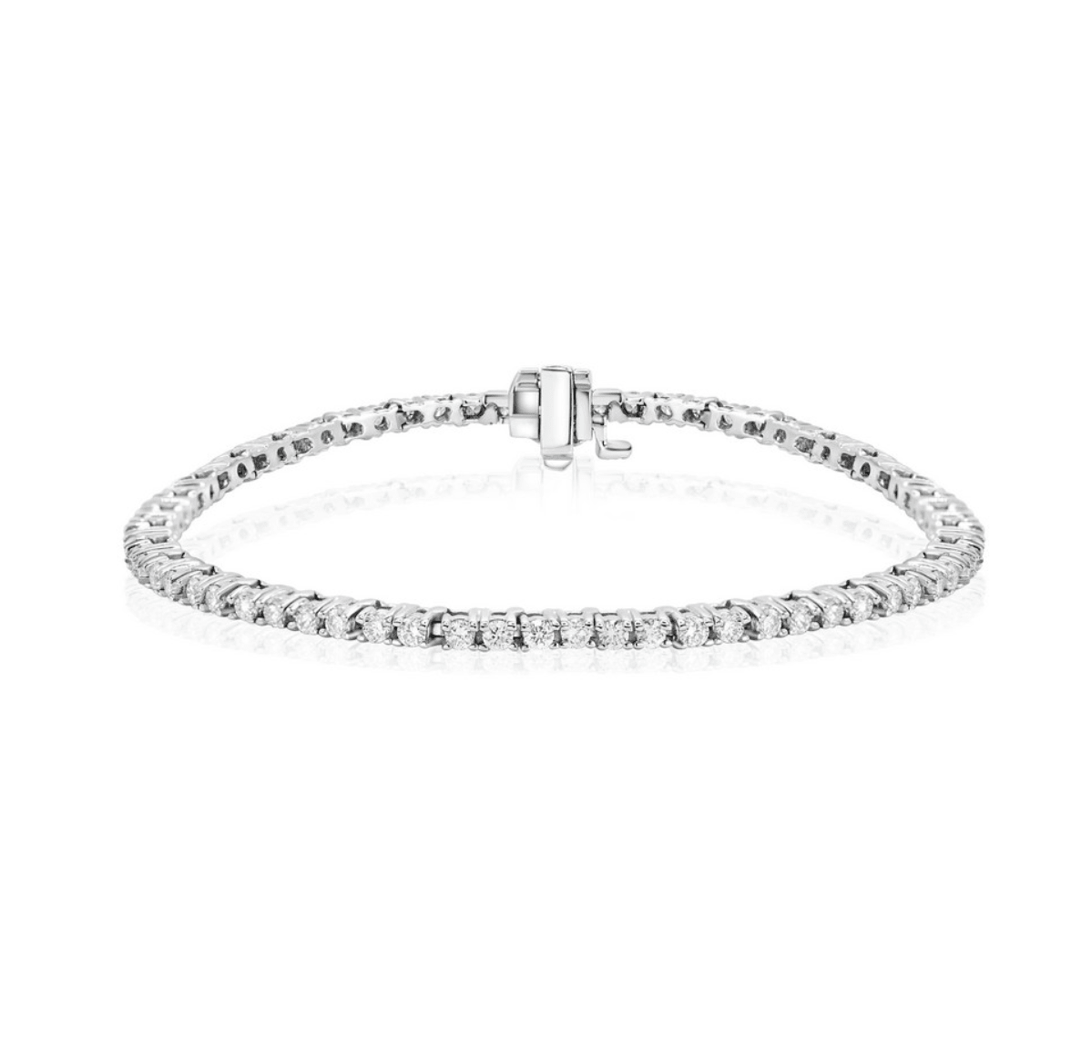 Nura Lab 2 Carat Lab-Grown Diamond Tennis Bracelet in 14K Yellow Gold, 7 inch (18cm), VS–SI F–G