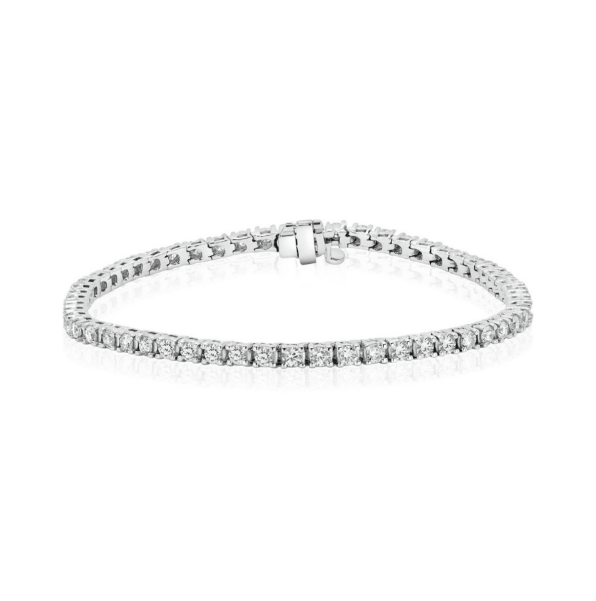 3 Carat Lab-Grown Diamond Tennis Bracelet in 14K White Gold, 7 inch (18cm) – Nura Lab