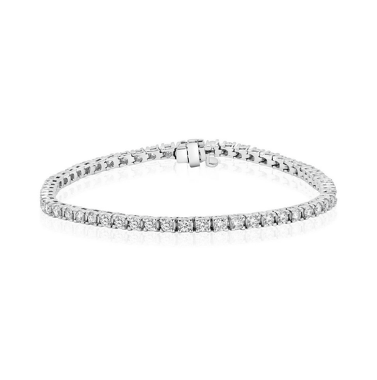 3 Carat Lab-Grown Diamond Tennis Bracelet in 14K White Gold, 7 inch (18cm) – Nura Lab