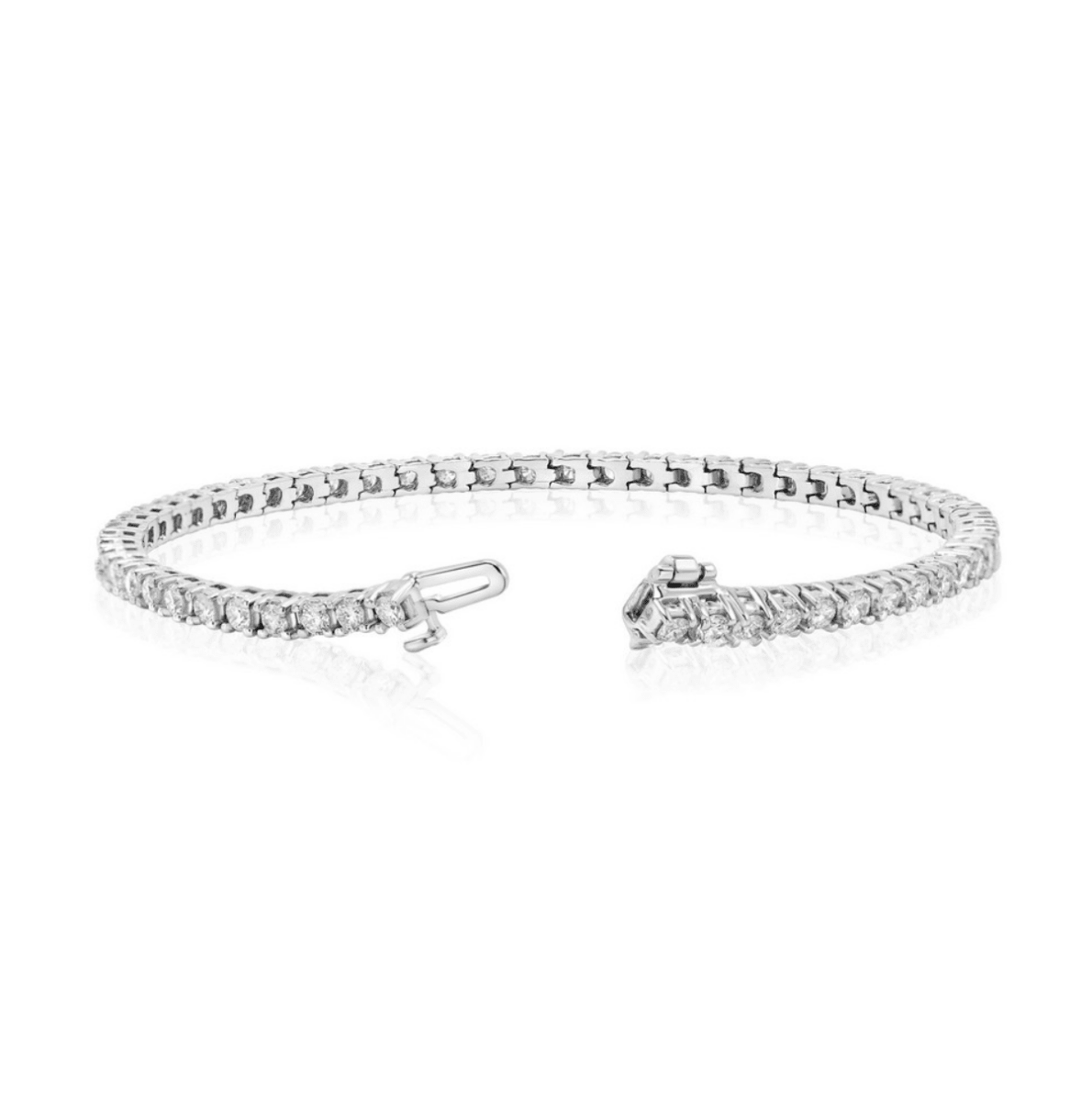 3 Carat Lab-Grown Diamond Tennis Bracelet in 14K White Gold, 7 inch (18cm) – Nura Lab