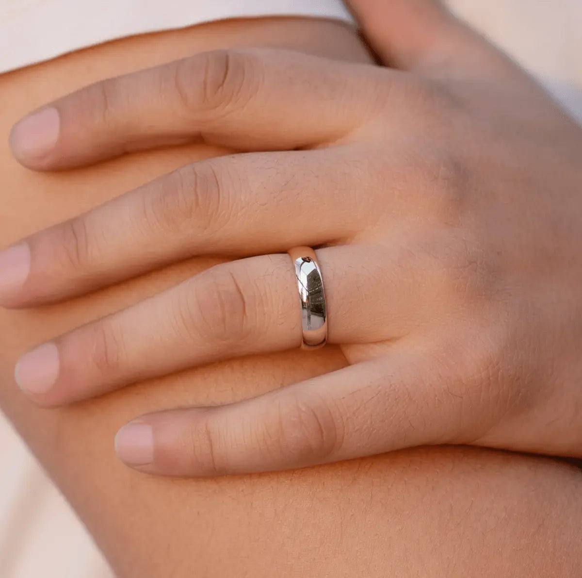 Men’s Wedding Band | White, Yellow & Rose Gold – Nura Lab Nura Lab