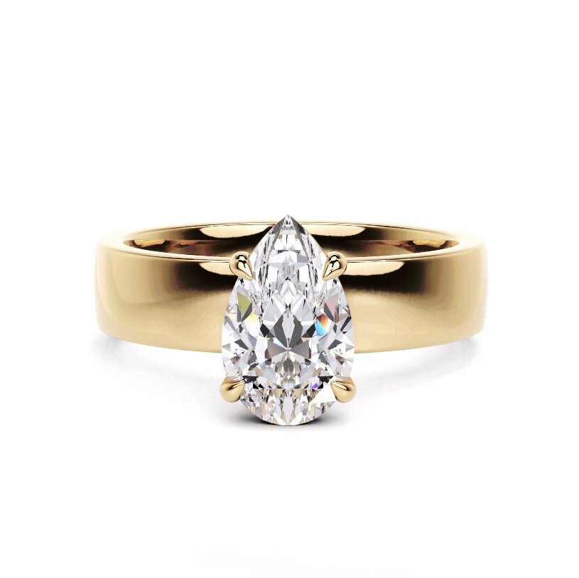 Angela - Bold Thick Band Engagement Ring