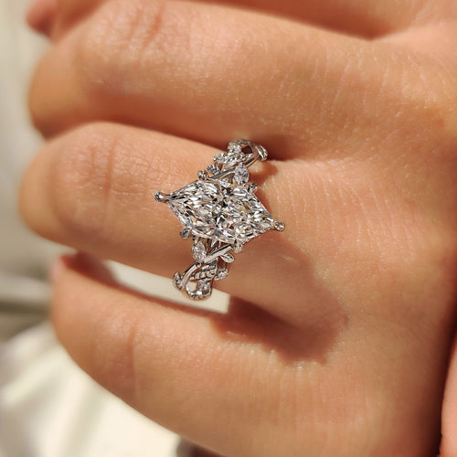 Seraphina Pearl - Dutch Marquise Cut Engagement Ring in Nature Inspired Style